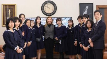 Japon öğrencilerden Başkan Köse’ye ziyaret